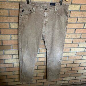 AG Tellis Men's Modern Slim Fit Corduroy Jeans Brown Tan Size 36x34